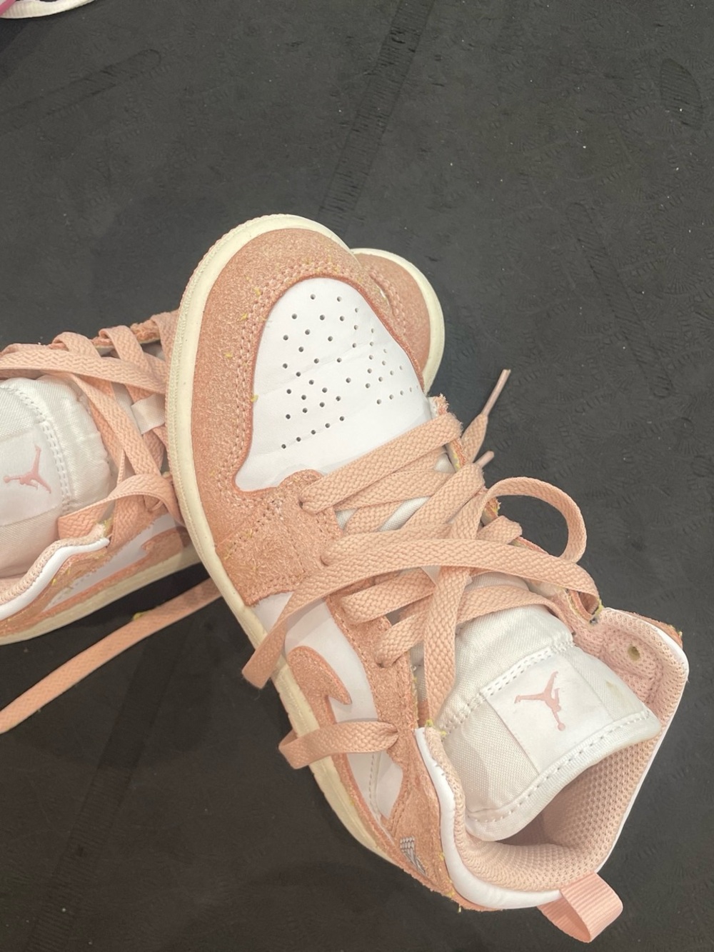 Jordan Kids Pink and White Low-Top Sneakers